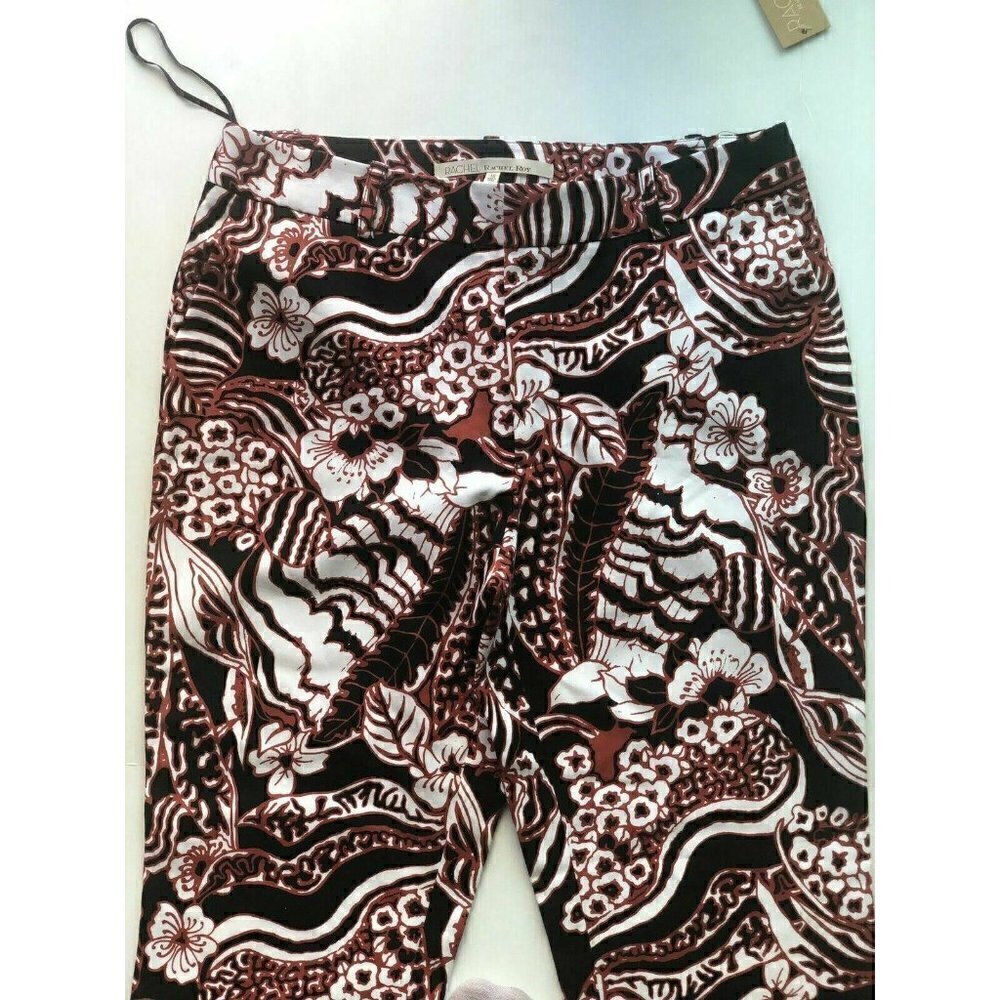 Rachel Roy Black Printed Casual Cropped Pants 10 - Picture 2 of 8
